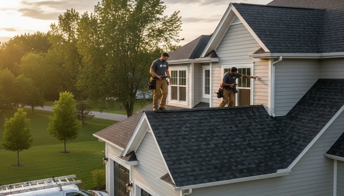 Professional roof inspection on residential home in Vancouver, WA by Next Level Exteriors expert